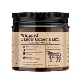 Beef Tallow Moisturiser,Fast Absorbing Tallow And Honey Balm, Deeply Moisturize The Skin,Natural Tallow And Honey Balm,For Night Moisturizing Dry And Sensitive Skin(120ml