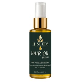 11 Seeds ENRICHI Hair Oil – Hair Heat Protectant for Frizz Control, Adds Shine, Helps Reduce Dryness and Appearance of Split Ends, Color Safe Formula, Natural Blend for All Hair Types - Silicone Free