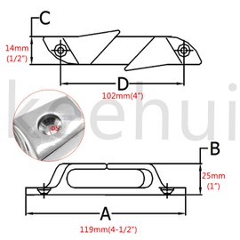 keehui Heavy Dudy Marine Grade 316 Stainless Pair of 3 Holes 4-1/2"(119mm) Boat Angled Bow Chocks Yacht Deck Dock Mooring Rope Cleat Chock