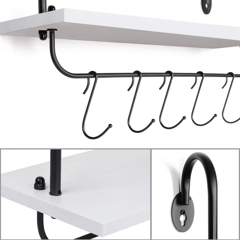 Olakee Floating Wall Shelves for Kitchen Bathroom Coffee Nook with