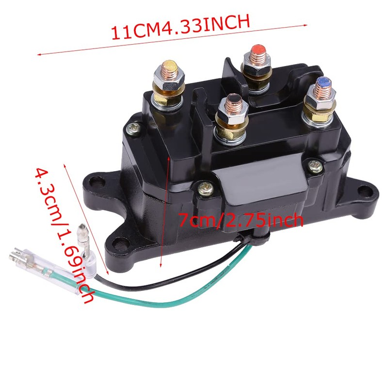12V 250A ATV Winch Solenoid Relay Contactor with Winch Rocker