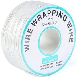 JESSINIE White Electronic Wire DM-30-1000 - 30 AWG Single Core Tinned Copper Solid Cable, 250M, P/N PCB
