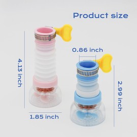 Andiker Water Filter for Sink Faucet, Simple Installation and Stretchable Rotatable Water Saving Faucet Filter with Mineral Particles Plastic Sink Faucet Extender for Kitchen and Bathroom (Blue)