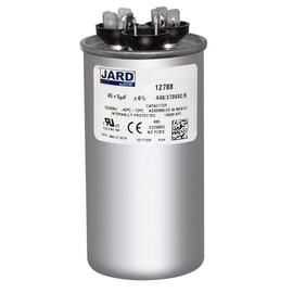 45 + 5 uF x 370 or 440 VAC - Jard # 12788 Round Dual Run Capacitor, Sold Each