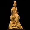 Kwan-yin 坐像 Luxury Natural Boxwood berkians Wooden Buddha Buddhist Art