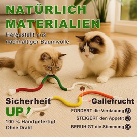 KDULPG Natural Catnip Chew Toy - 3 Pack | With Refillable Catnip Bag | Interactive Cat Toy for Self-Activity for Indoor Cats & Kittens | Stress Relief (Red)