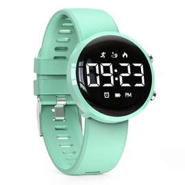 Kids Digital Pedometer Watch, Non-Bluetooth Fitness Tracker Watch, Steps Counter, Alarm Clock, Stopwatch, Gift for Children Teens Girls Boys(Green)