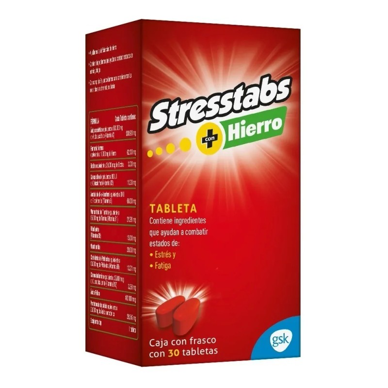 Stresstabs Multivitamínico Hierro Frasco Tabletas Sabor
