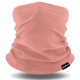 Winter Neck Gaiter Warmer, Soft Fleece Face Mask Scarf (Pink)