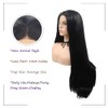 Angle Lucky Black Lace Front Wig Long Straight Black Middle