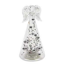 Heaven Sends 15cm Glass Christmas Angel Ornament with Lights - Hanging or Free-Standing