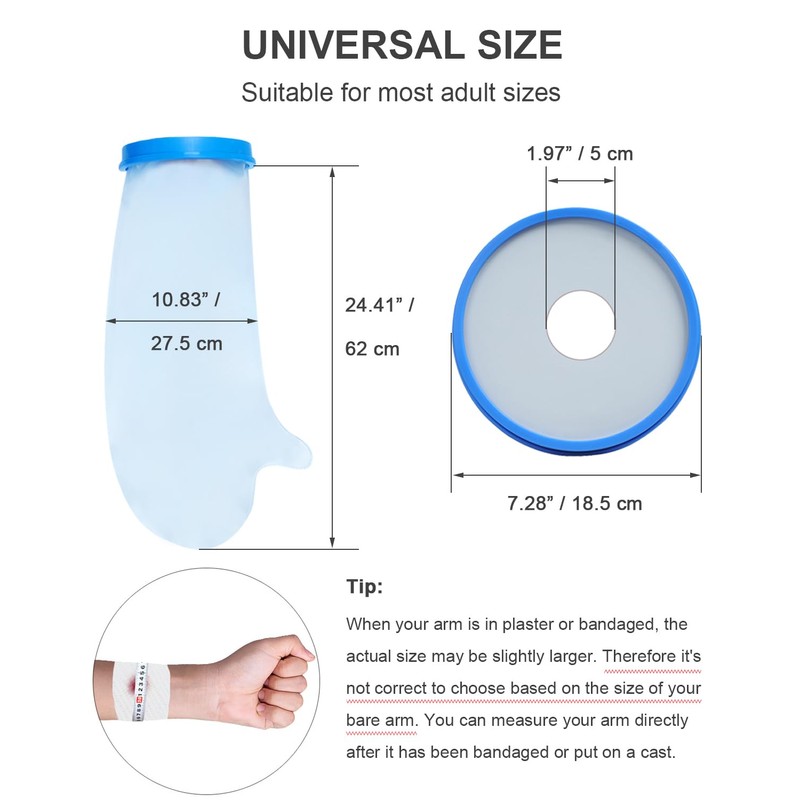 CureSquad Cast Shower Cover Arm, Cast Covers for Shower Arm,