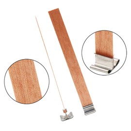 200pcs Wooden Candle Wicks, 5.1 X 0.5 Inch Smokeless Natural Wood Candle Wicks Candle Cores with Iron Stand Natural Wicks with 108 Pcs Candle Warning Labels for DIY Candle Making (100 Sets)