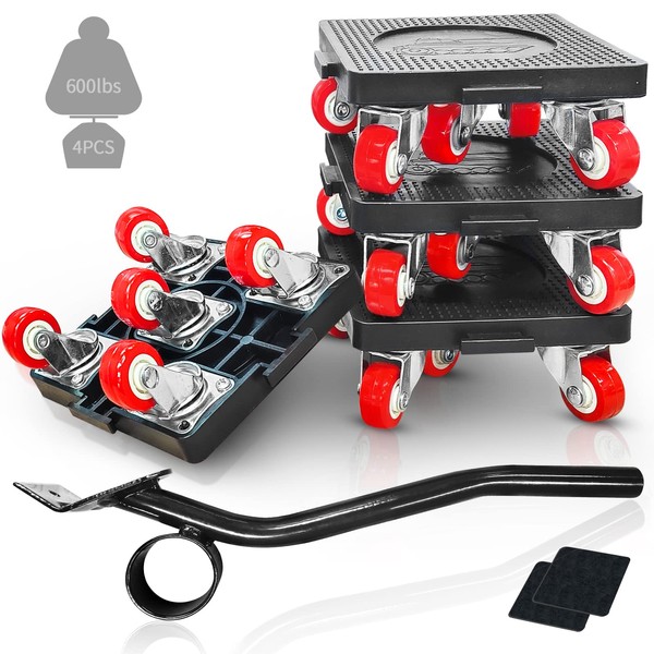 4 Pack Furniture Roller Mover with 5 Wheels & Furniture