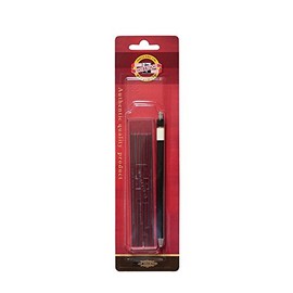 KOH-I-NOOR Mechanical Pencil Metal Set Black + 6 HB Pencil Leads