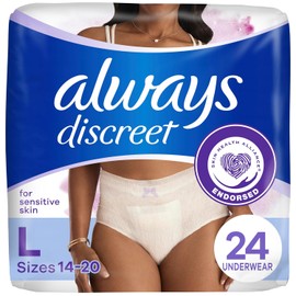 Always Discreta, ropa interior para incontinencia para mujer, máxima noche +, grande 24 unidades