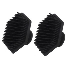 lcyen 2 Pack Black Silicone Face Scrubber and Beard Scrubber for Men and Women, Soft Pore Cleanser and Face Exfoliator Brush, Manual Exfoliating Face Wash Brush for Blackhead Removal, Deep Cleansing