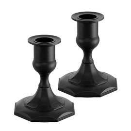 Set of 2 Candlestick Holders, Viuieyid Modern Black Taper Candle Holder