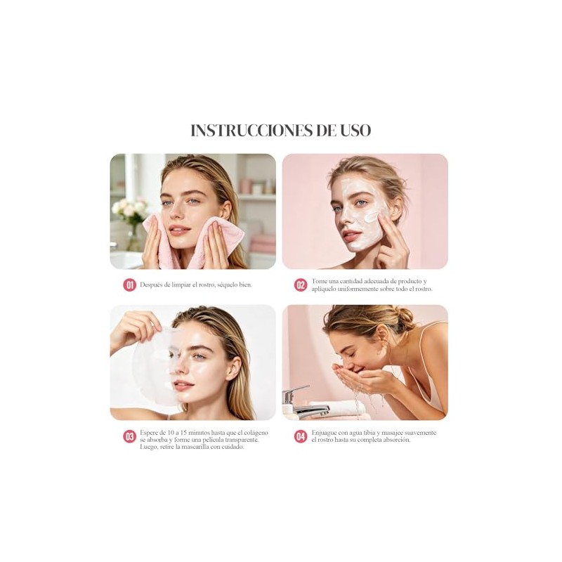 2PCS Mascarilla de Noche de Colágeno, Mascarilla peel-off
