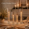 20 Pack Glass Hurricane Candle Holders, 11.8 in Clear Taper
