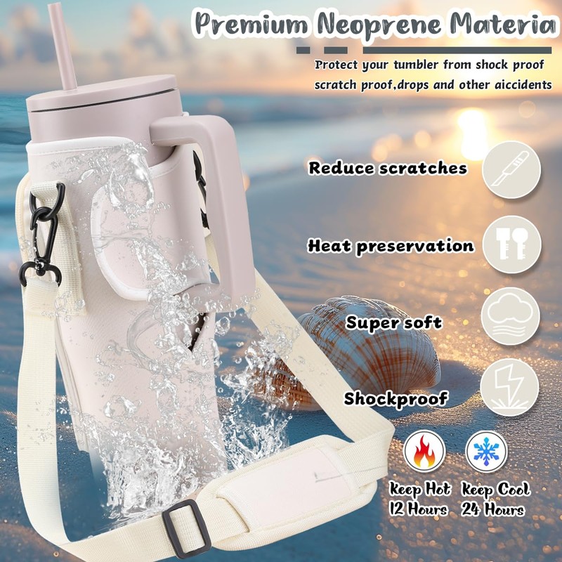 40 oz Tumbler with Handle Lid and Straw & 40