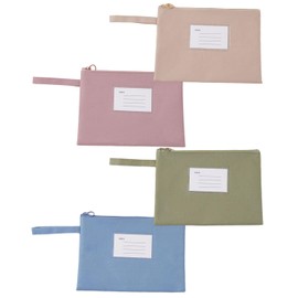 Zeayebsr Bank Bag, Pack of 4 Leather Bank Folder, Money Bag with Zip and Window for School, Wallet, Banking Bag, Household, Business, 21 x 15 cm (4 Colours)