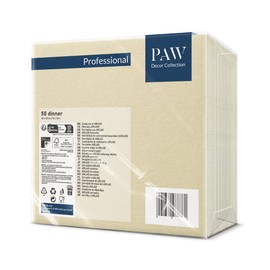 PAW - Tovaglioli Airlaid (40 x 40 cm) I 50 pezzi I A tinta unita I In tessuto I Decorazione da tavola elegante I HoReCa I Per occasioni importanti come matrimoni, feste I Color: Cream