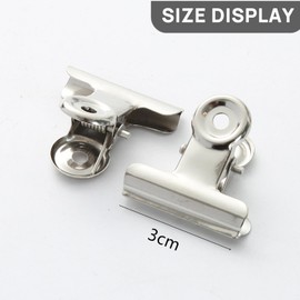 SAHENITEANA 20 clips de metal para carpetas de bulldog, clips de papel de bisagra de 1.2 pulgadas para bolsas de alimentos, fotos, manualidades, suministros de oficina en casa (Plata)