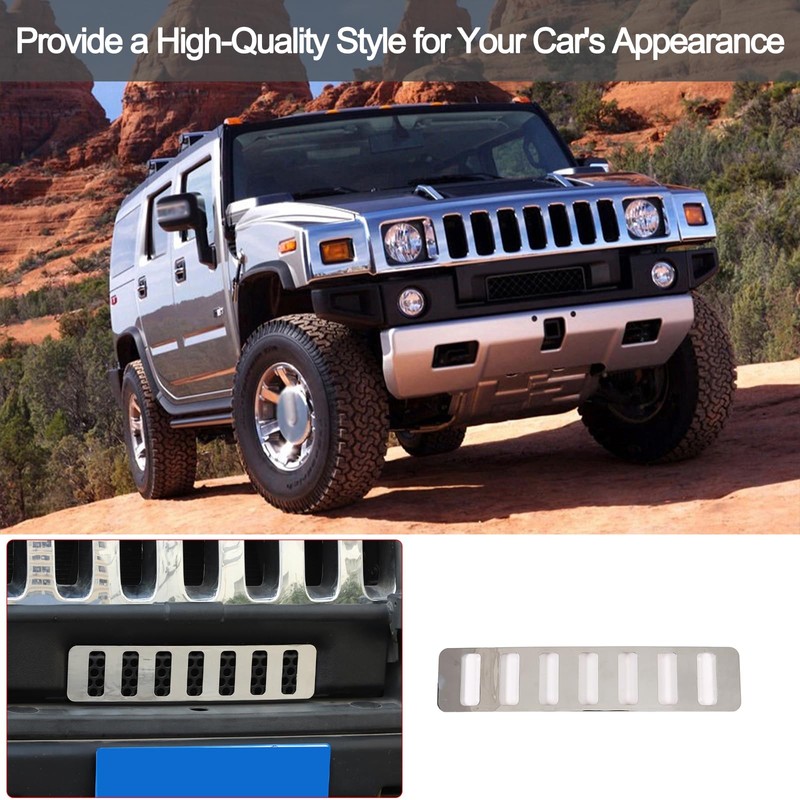 PIUGILH Stainless Steel Front Lower Grille Trim Panel Bumper Vent