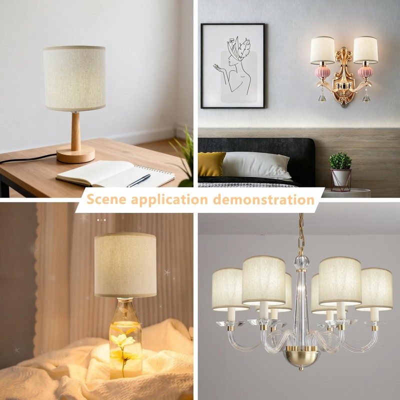 TAaMTYH Small Lamp Shades Cover Set of 6,Clip on Lamp,Drum