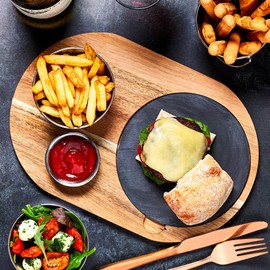bar@drinkstuff Acacia Wood Serving Board 31x21x1.5cm - Serving Platter, Food Board, Burger Board, Wooden Board