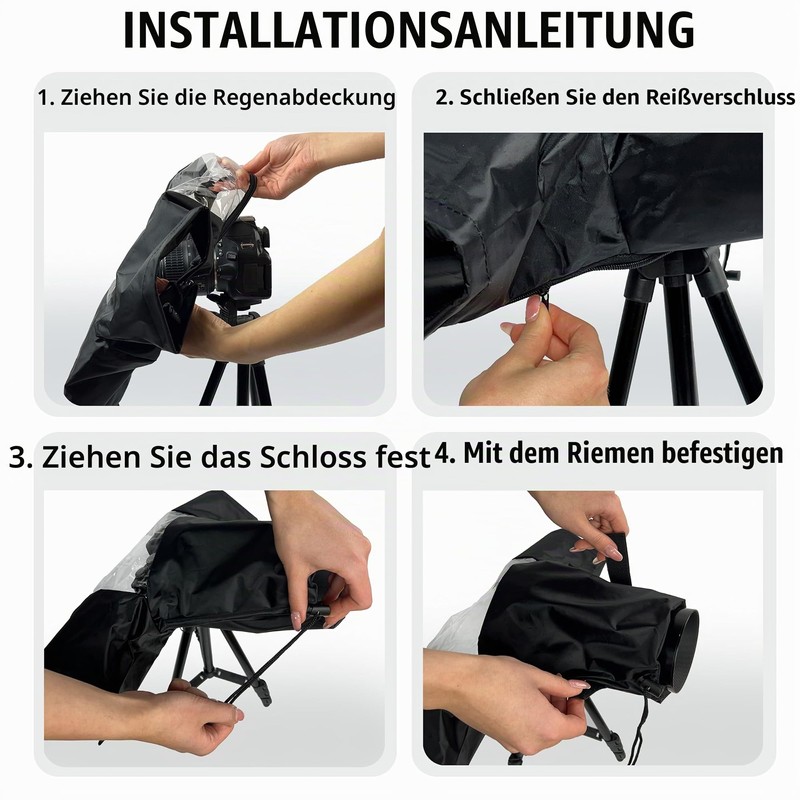 MyGadget Camera Rain Cover with Transparent Window for Lenses up