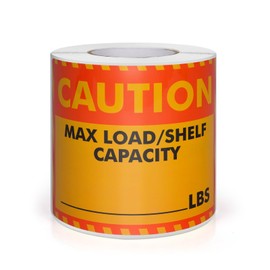 YIKIADA 200 Pack Pallet Racking Caution Max Load Shelf LBS Warning Capacity Sticker 4×3 Inches Self Adhesive Sign Vinyl Waterproof Decal for Industrial Warehouse Factory Forklift