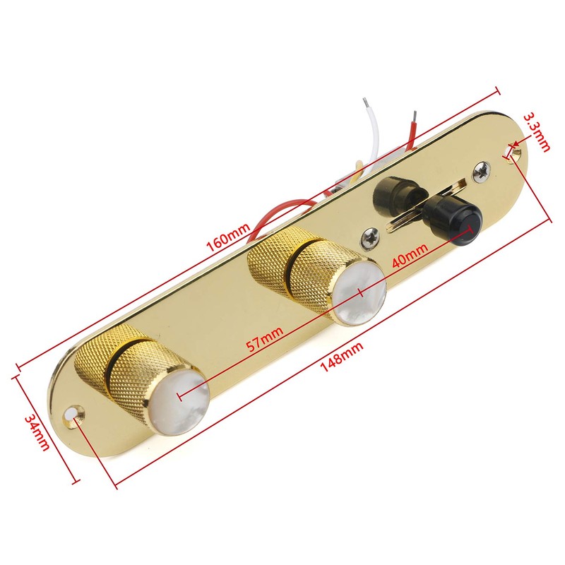 Unxuey Guitar Gold 3 Way Fully Loaded Control Plate Prewired