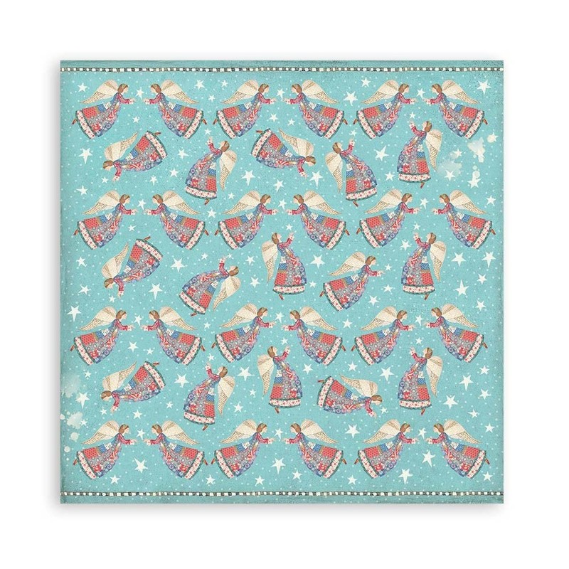 Stamperia International Stamperia-Mini Scrapbooking Pad-Christmas Patchwork, Green and Red, 8
