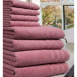 Casabella Luxury 100% Egyptian Cotton Towel Bale - 8 Pieces - 550 Gsm Xlarge Sizes_Pink_4 Pieces Set