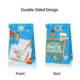 CRAWPROP 24PCS Back to School Gift Bags Party Favor Supplies Gifts Wrapping Bags for First Day of School Theme Party Decoration