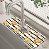 Thanksgiving Sink Faucet Absorbing Mat Autumn Pumpkin Floral Absorbent Fast