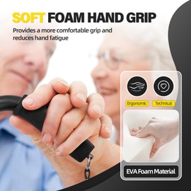 BeneCane Walking Cane Adjustable Cane with Offset Soft Cushioned Handle for Men & Women Lightweight Comfortable Extra Stability Base Mobility Aid for Men Women and Seniors