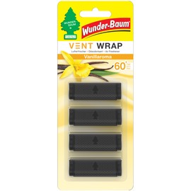 Wunder-Baum Vent Wrap | Air Freshener for Ventilation Grille | Provides Long Lasting Fragrance | Unobtrusive Design | Vanilla Pack of 4