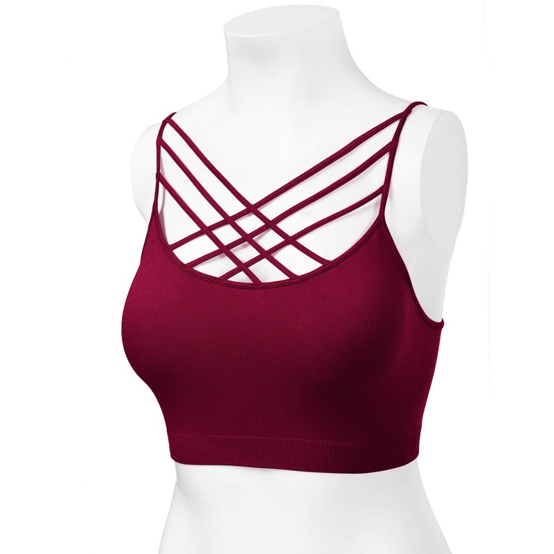 brasier deportivo para mujer con tirantes cruzados, bandeau sin aros,