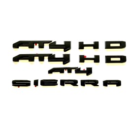 GMC 4PCS Matte Black At4/AT4HD Emblem Sierra Fit 2019-2023 GMC Sierra Overlay