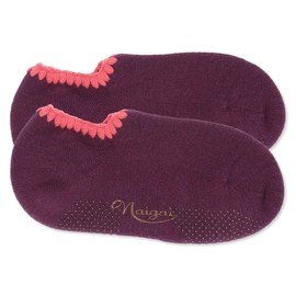 Naigui 03002211 Clam Pile, Home Cover, Anti-slip, Indoor Socks, Cold Protection, Room Socks, Flooring, Cold Protection, Leg Solution, Respect for the Aged Day, Gift, Present (73. Purple)