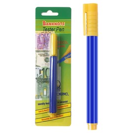 Rundago 1 unit pen for banknotes, tester for banknotes, 13.3 x 1.6 cm, counterfeit checker, banknote checker pen, counterfeit detector pens for detection of counterfeit banknotes