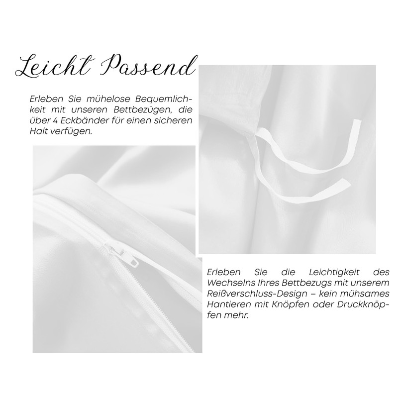 LINENWALAS Bamboo Bed Linen Set, Premium Bamboo Silk Duvet Cover
