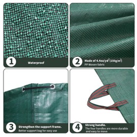 Westspark 2PCS 300L Garden Waste Bags Heavy Duty, Large Garden Waste Bags with Handles, Reusable Green Garden Waste Bags