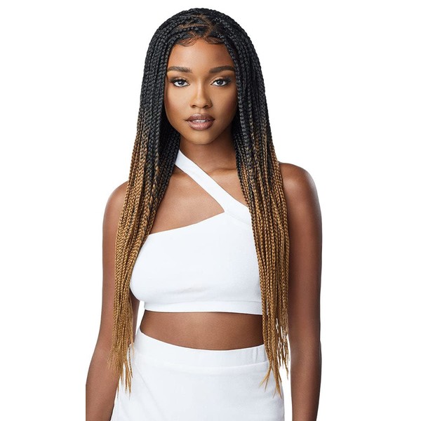 Outre 13x4 Lace Frontal Wig Pre Braided Knotless Box Braids HD Transparent KNOTLESS TRIANGLE PART BRAIDS (DRBU)