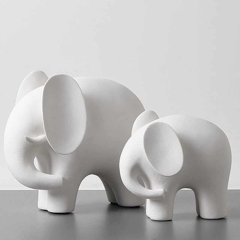 SXSZZXL Elephant Statue Decor Simple Ceramics Elephant Figurines Creative Home
