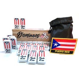 Puerto Rico Gifts Souvenirs Games Double six Dominoes Accessories de Puerto Rico Rican Boricua Quality (Boricua Domino & Travel Bag)