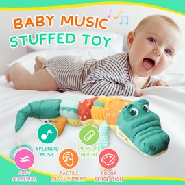 WISHTIME Baby Toys 0-6 Months,Musical Sensory Toys for Babies 6-12 Months Baby Gifts 6-12 Months Montessori Toys for Babies Newborn Toys 0-3 Months Baby Essentials for Newborn Toddler Toys, Crocodile